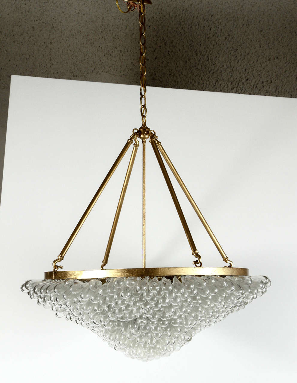 Modern Large Blown Glass Beaded Chandelier