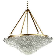 Large Blown Glass Beaded Chandelier