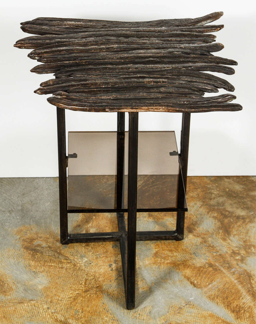 Contemporary Paul Marra Cast Bronze Pod Table For Sale