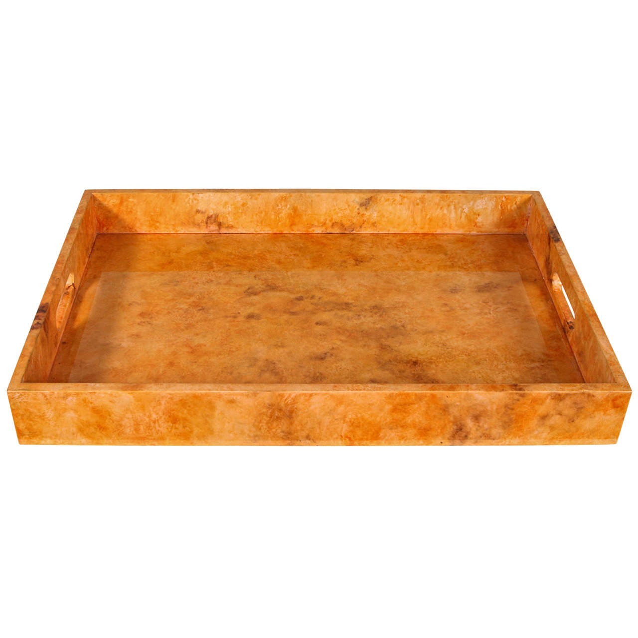 Orange Faux Parchment Tray in High Gloss Resin