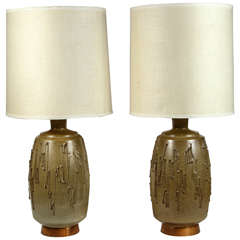 David Cressey Olive Table Lamps