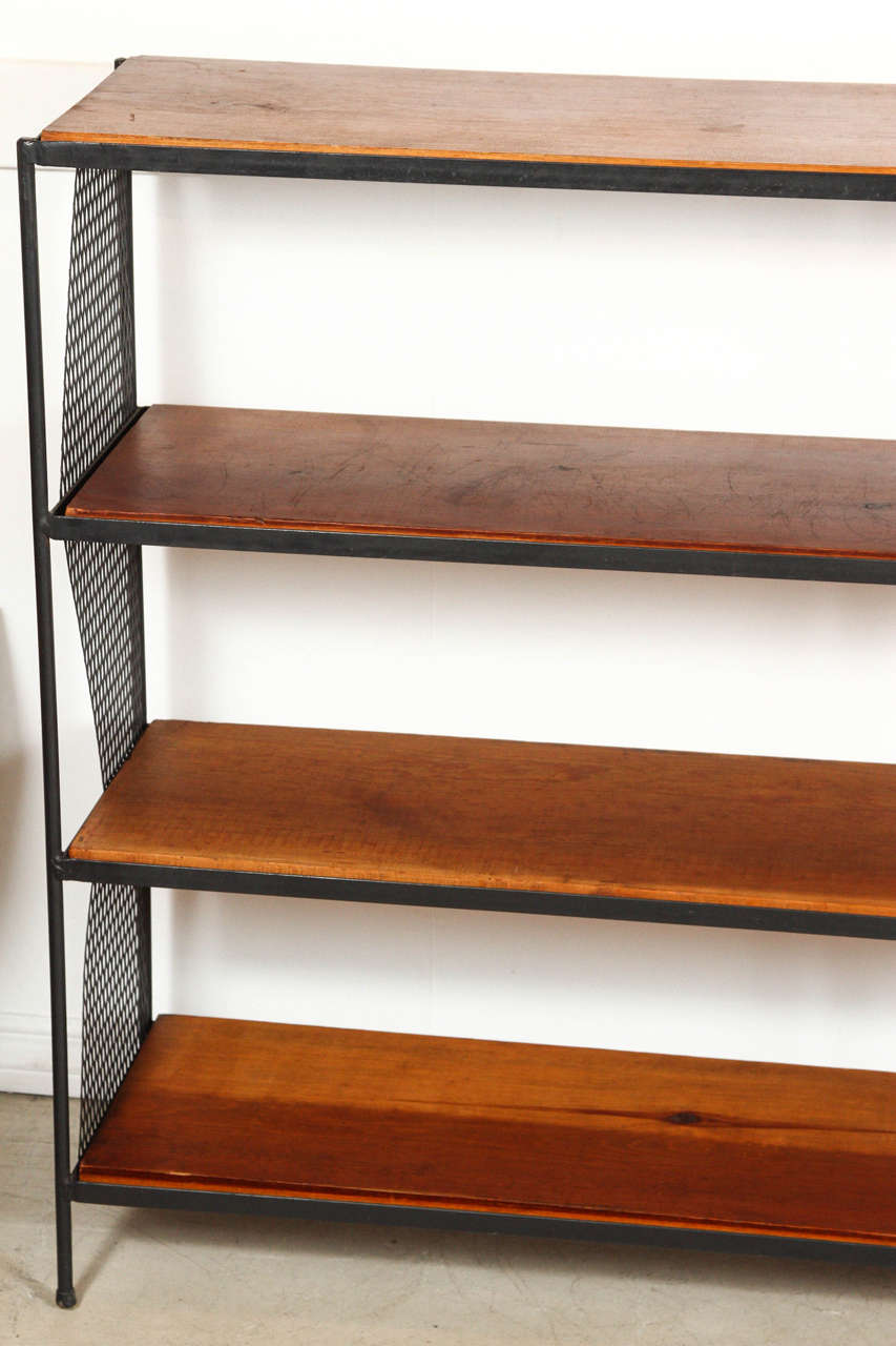 1950s Wood and Iron Bookshelf For Sale 3