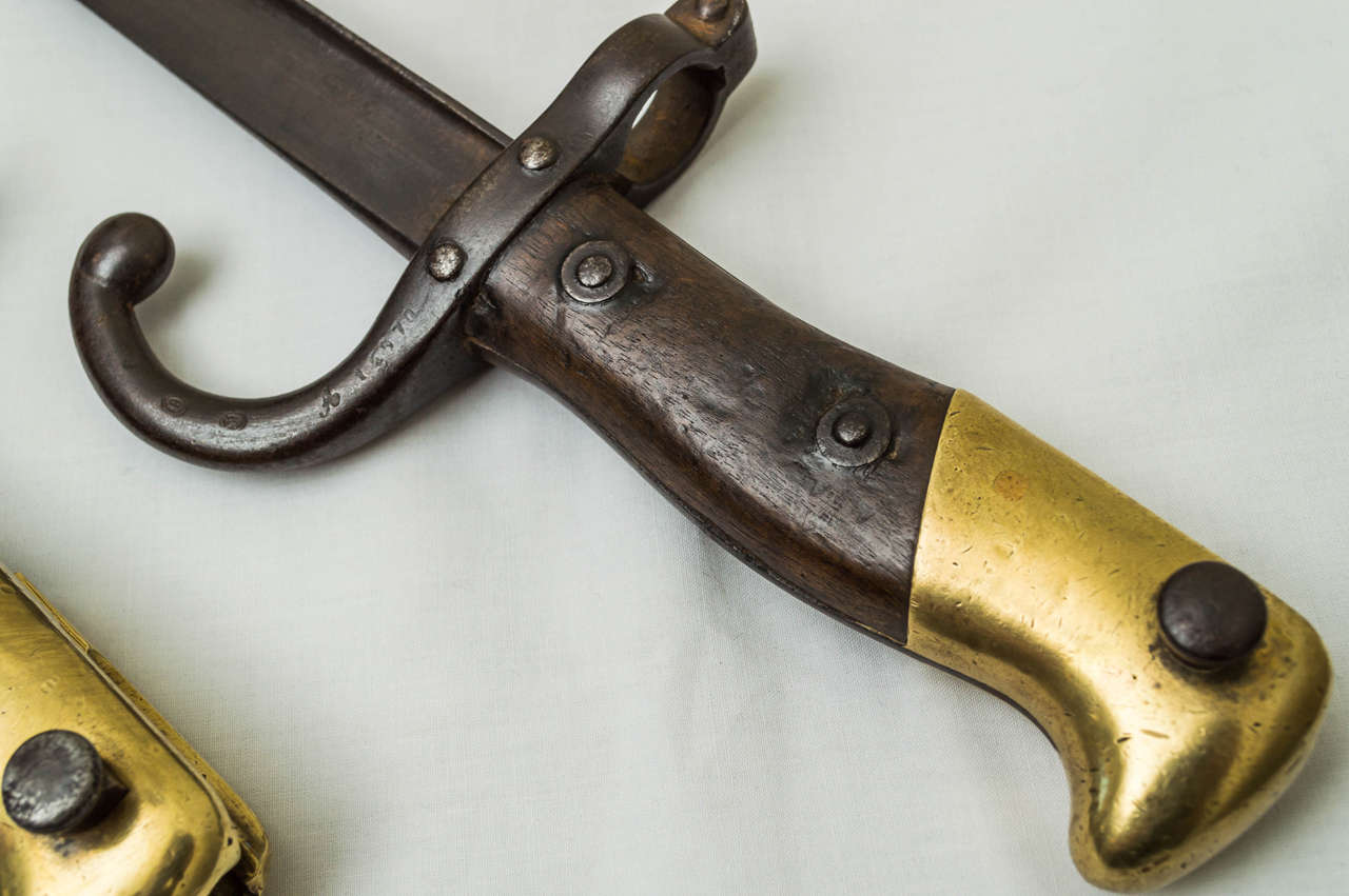 Other Set Of Three French Bayonet Forged Fire Tools
