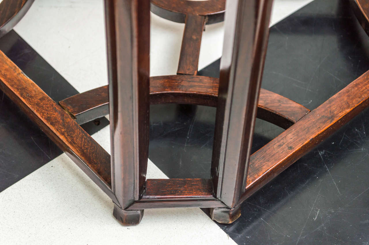 Carved Chinese Li Wood ( Rosewood ) Octagonal Form Incense Stand circa 1860-1880