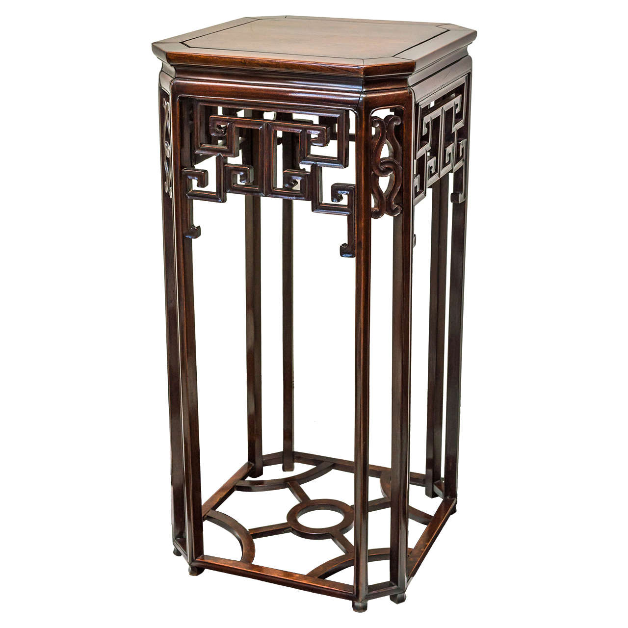 Chinese Li Wood ( Rosewood ) Octagonal Form Incense Stand circa 1860-1880