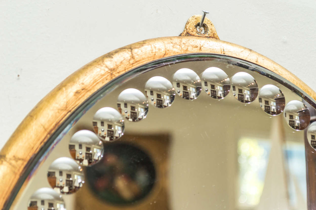Mid-Century Modern Mid-20th Century Oval Girandole Mirror in the Style of Maison Bagués For Sale