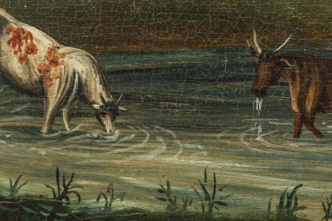 Pittura di paesaggio naïf inglese del primo Ottocento In condizioni buone in vendita a San Francisco, CA