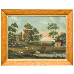 Early 19th Century English Naive Landscape Painting