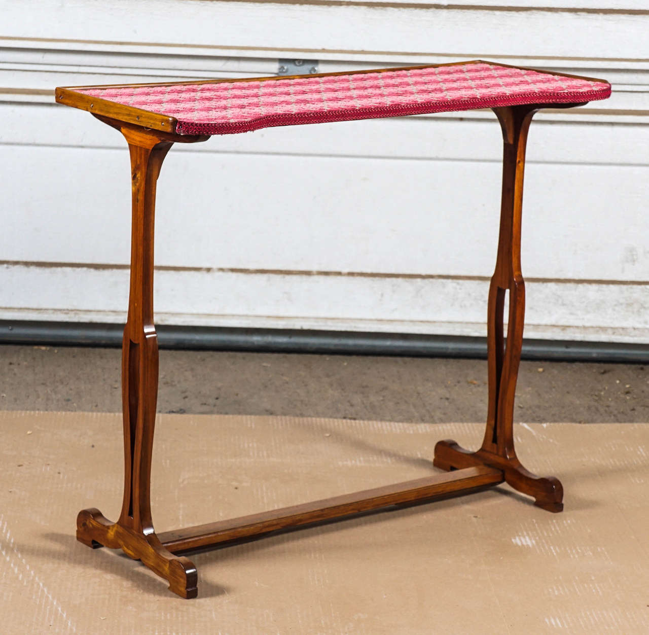 Louis Philippe Napoleon III Fruitwood Sewing Table with Cut Velvet Top For Sale