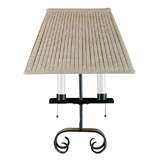 Handsomely Hand Wrought Double Light Table Lamp
