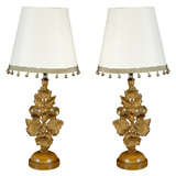 Vintage Pair Elegant English Tiebacks Adapted as Lamps