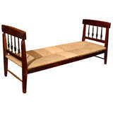 French Rush Seat Bench