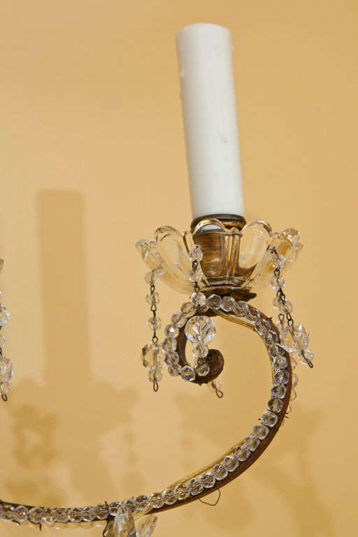 Elegant Pair of  Italian Sconces In Excellent Condition For Sale In Westport, CT