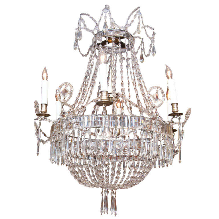 Antique Elegant Scandinavian crystal chandelier