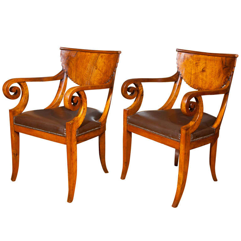 Pair of Neoclassical armchairs