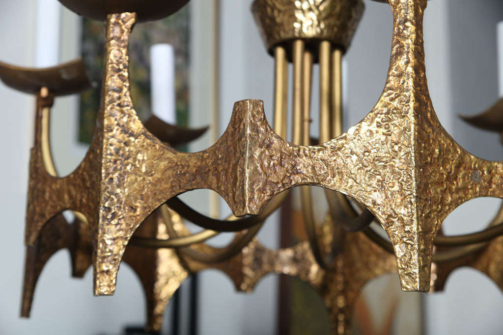 Evans Style Beautiful Unique  Brass Chandelier For Sale 3