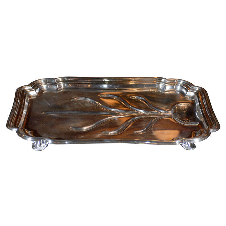 Silver Plated Platter For Sale at 1stDibs