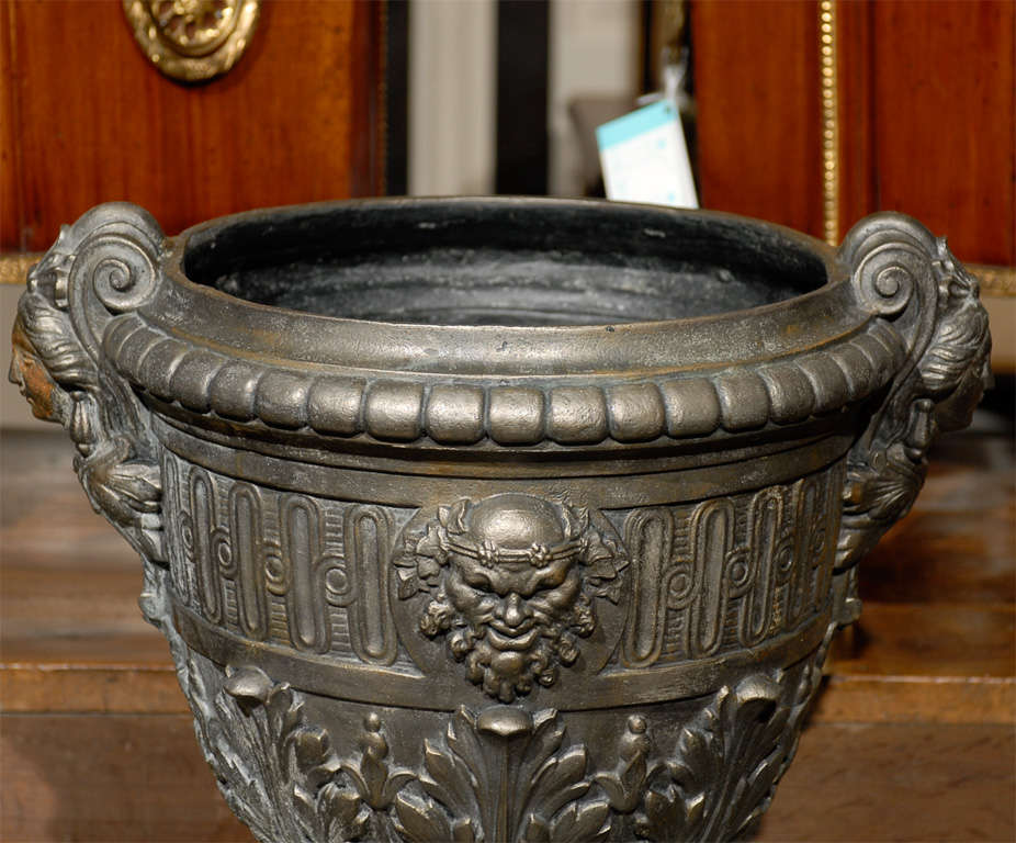19th Century French Louis XV Style Cast Iron Urns In Good Condition In Atlanta, GA