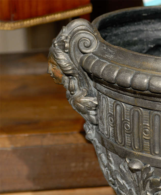19th Century French Louis XV Style Cast Iron Urns 2
