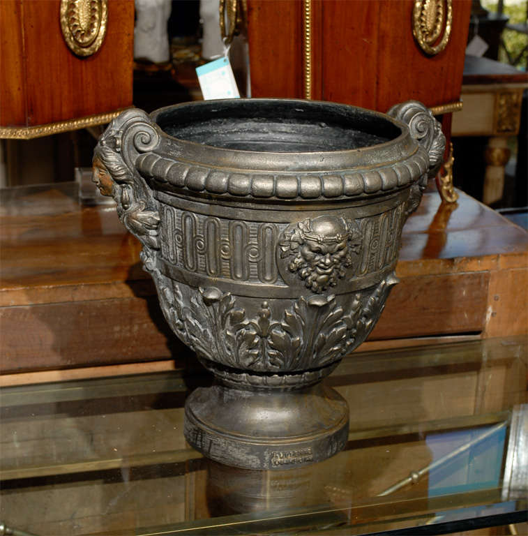 19th Century French Louis XV Style Cast Iron Urns 5