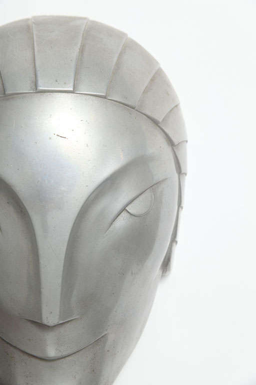 Pewter Rare pair of Art Deco Sculpture Masks by Walter Kantack