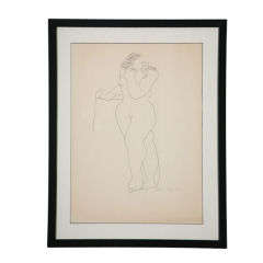 Set of Three Vintage Gestural Figure Drawings by Sheila Kozer