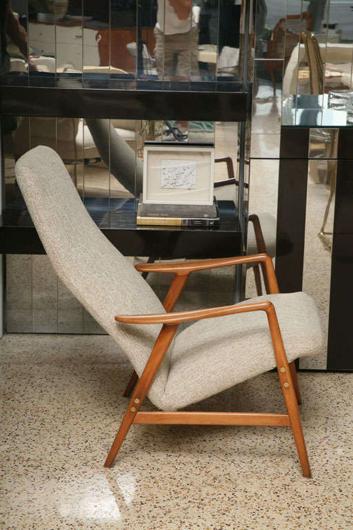 Mid-20th Century 50's Swedish Reclining Lounge Chair
