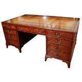 Fine Quality Mahogany Partner's Desk, England, Late 19th Century