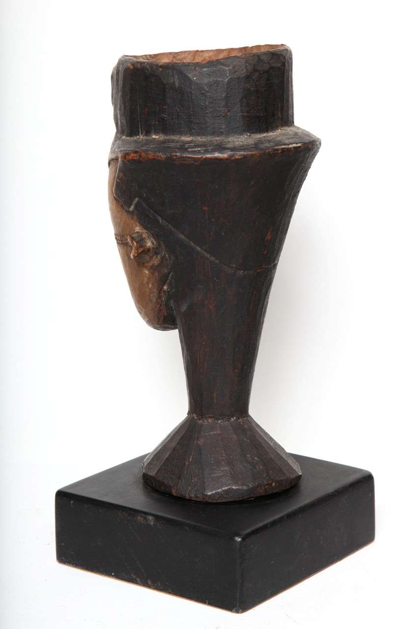Congolese African Kuba Ndengese Wood Carved  Palm Wine Cup For Sale