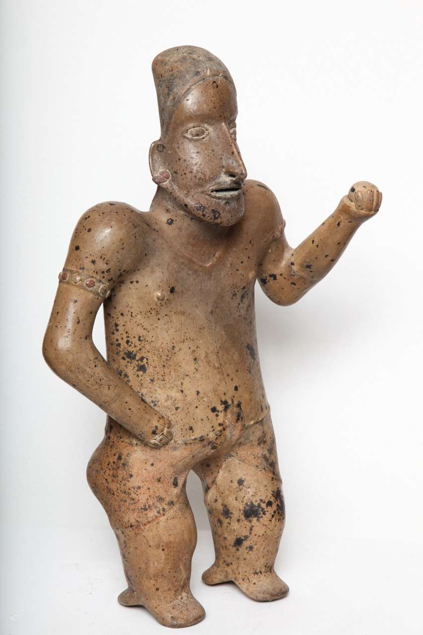 Pre Columbian Jalisco Pottery Standing Ballplayer Figure