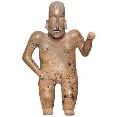 Antique Pre Columbian Jalisco Pottery Standing Ballplayer Figure