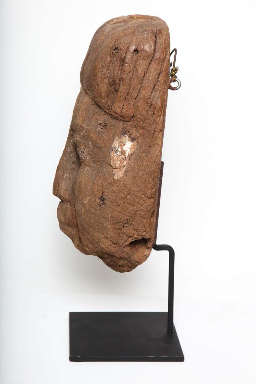 18th Century and Earlier Ancient Egyptian Wood Sarcophagus Mask For Sale