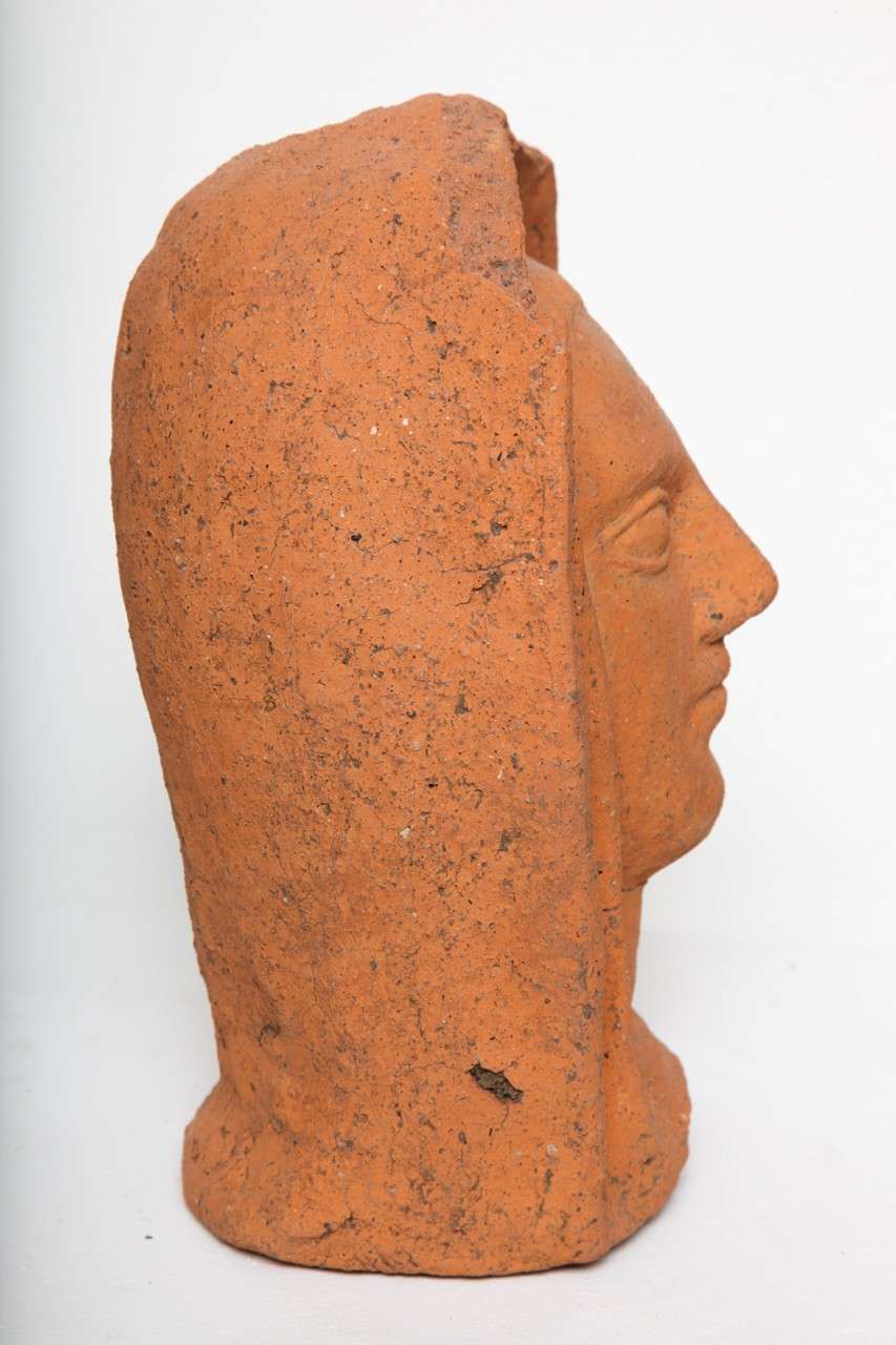 Italian Etruscan terracotta votive Head  For Sale