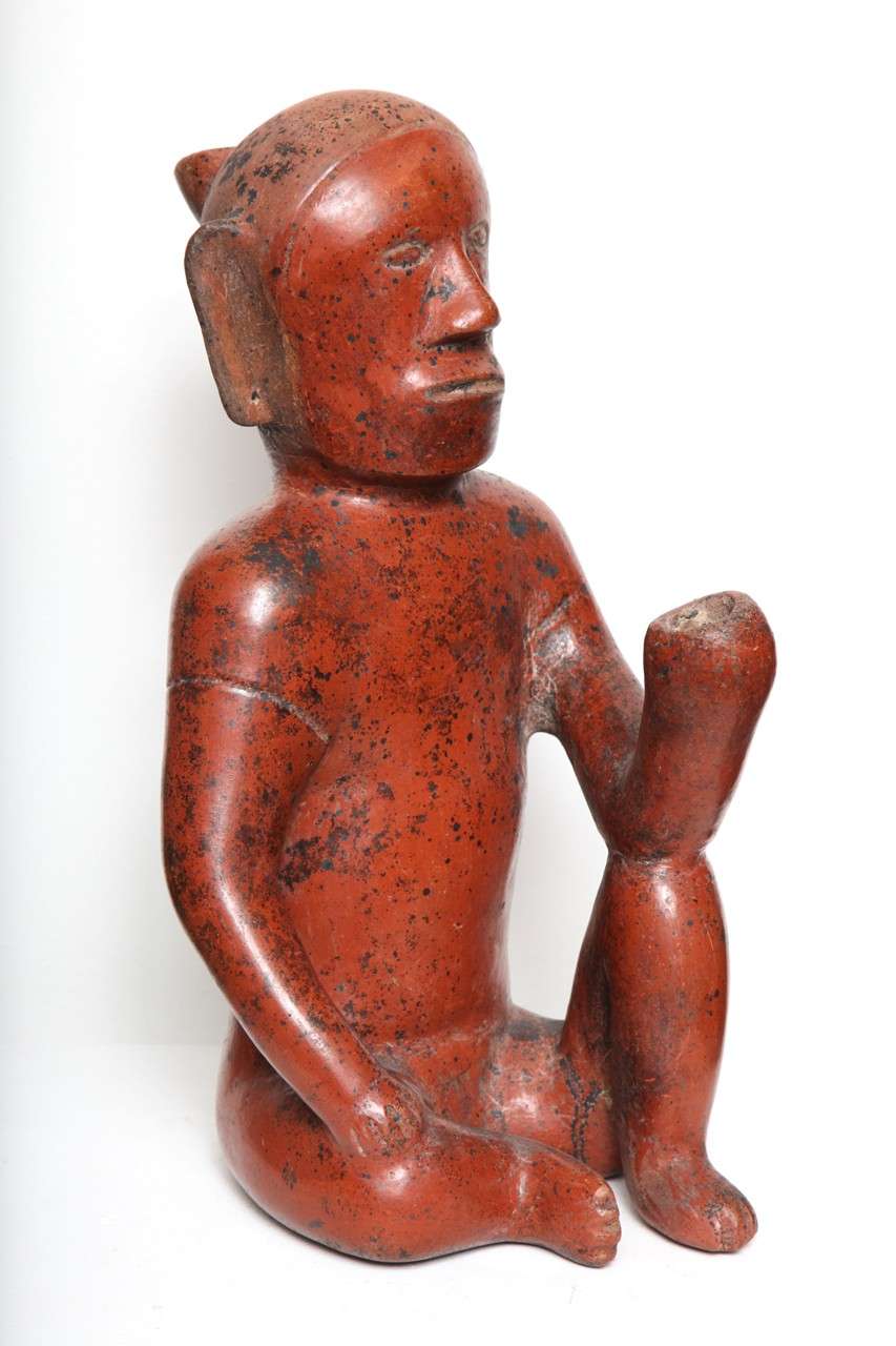 Pre Columbian Colima Pottery Seated Shaman Figure