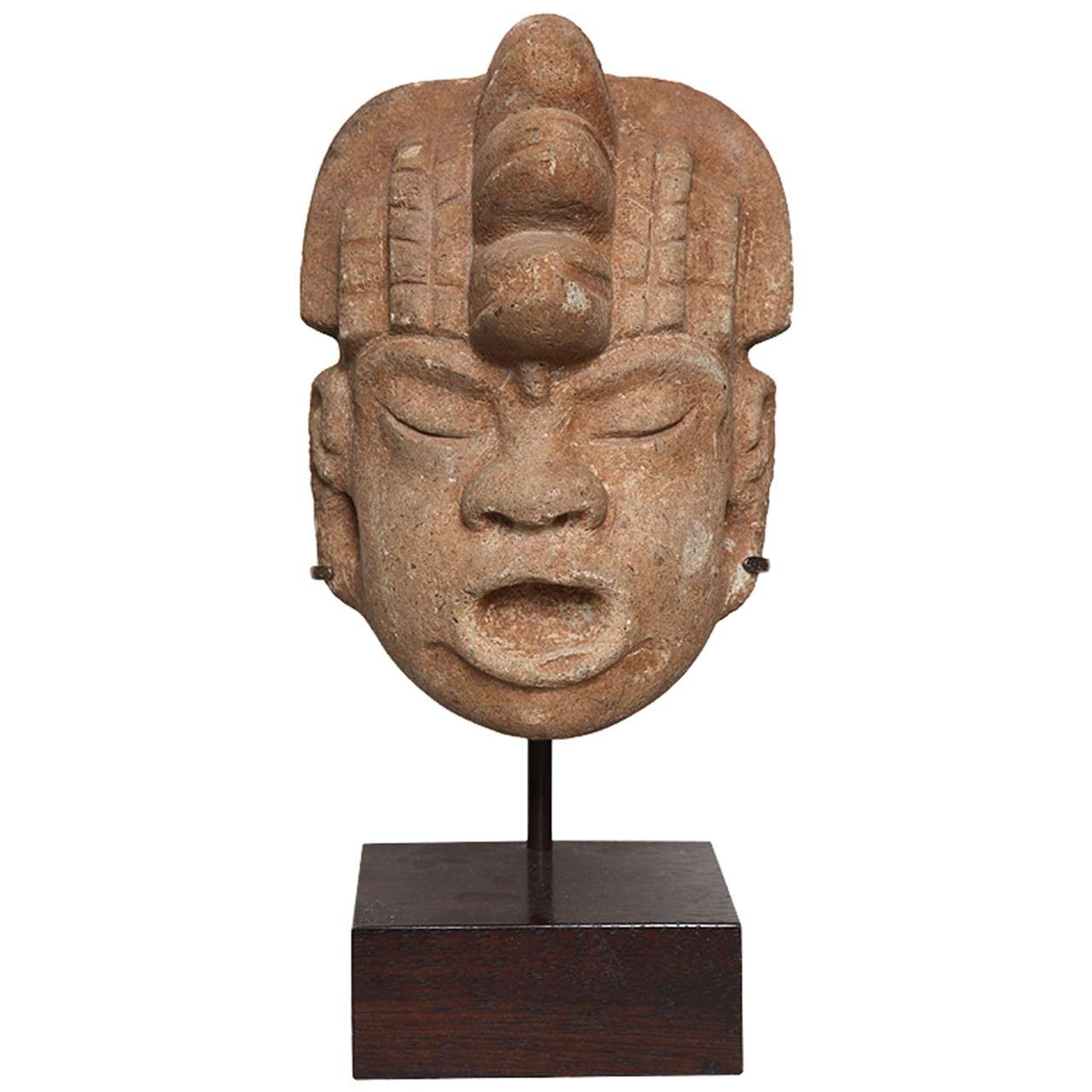 Pre Columbian Vera Cruz Stone Hacha of Xipe Totec For Sale