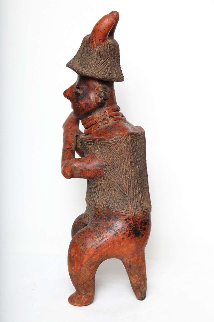 Mexican Pre Columbian Nayarit Pottery Armored Warrior For Sale