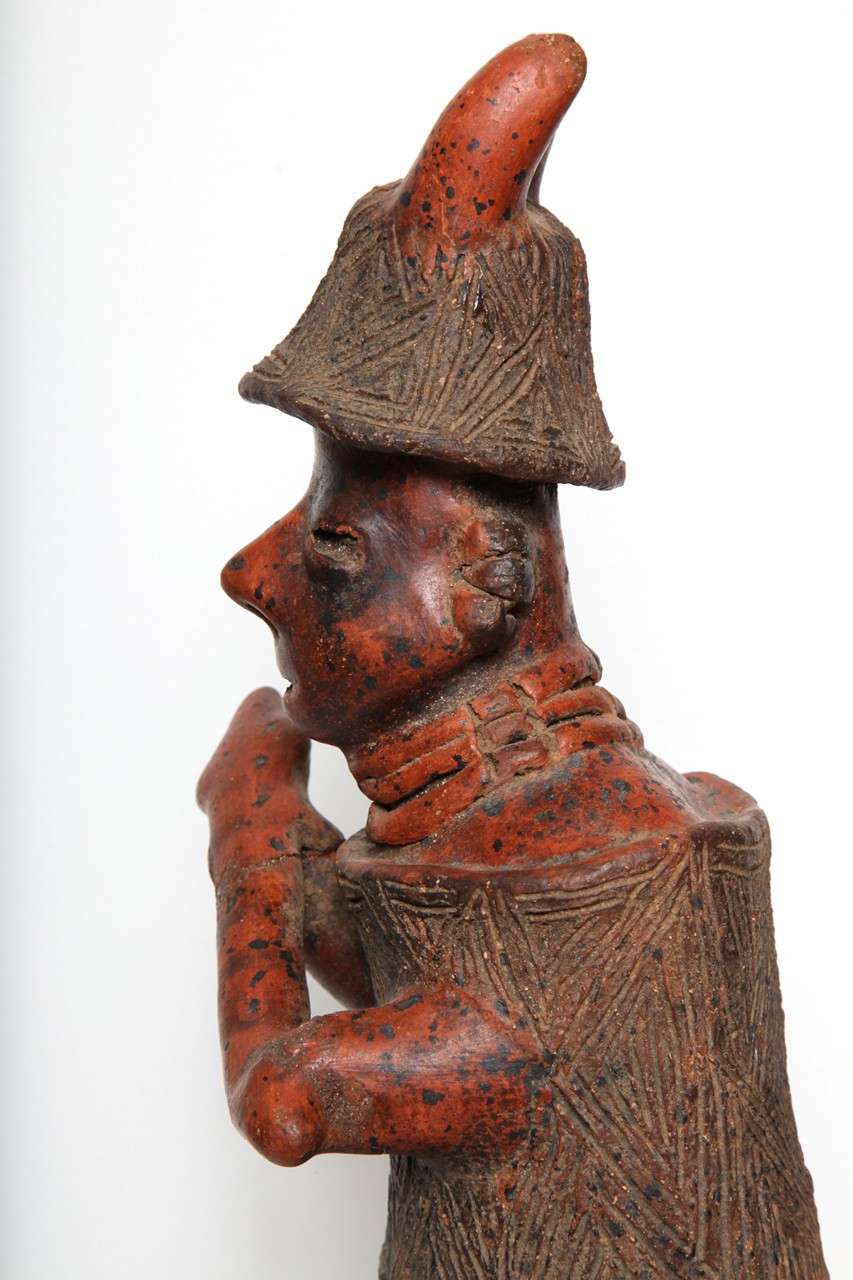 Pre Columbian Nayarit Pottery Armored Warrior In Good Condition For Sale In New York, NY