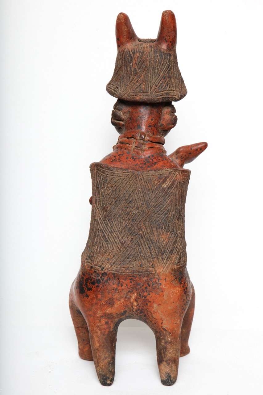 Pre Columbian Nayarit Pottery Armored Warrior For Sale 1