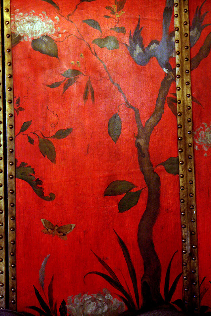 Hand-painted Screen In Excellent Condition For Sale In Nashville, TN