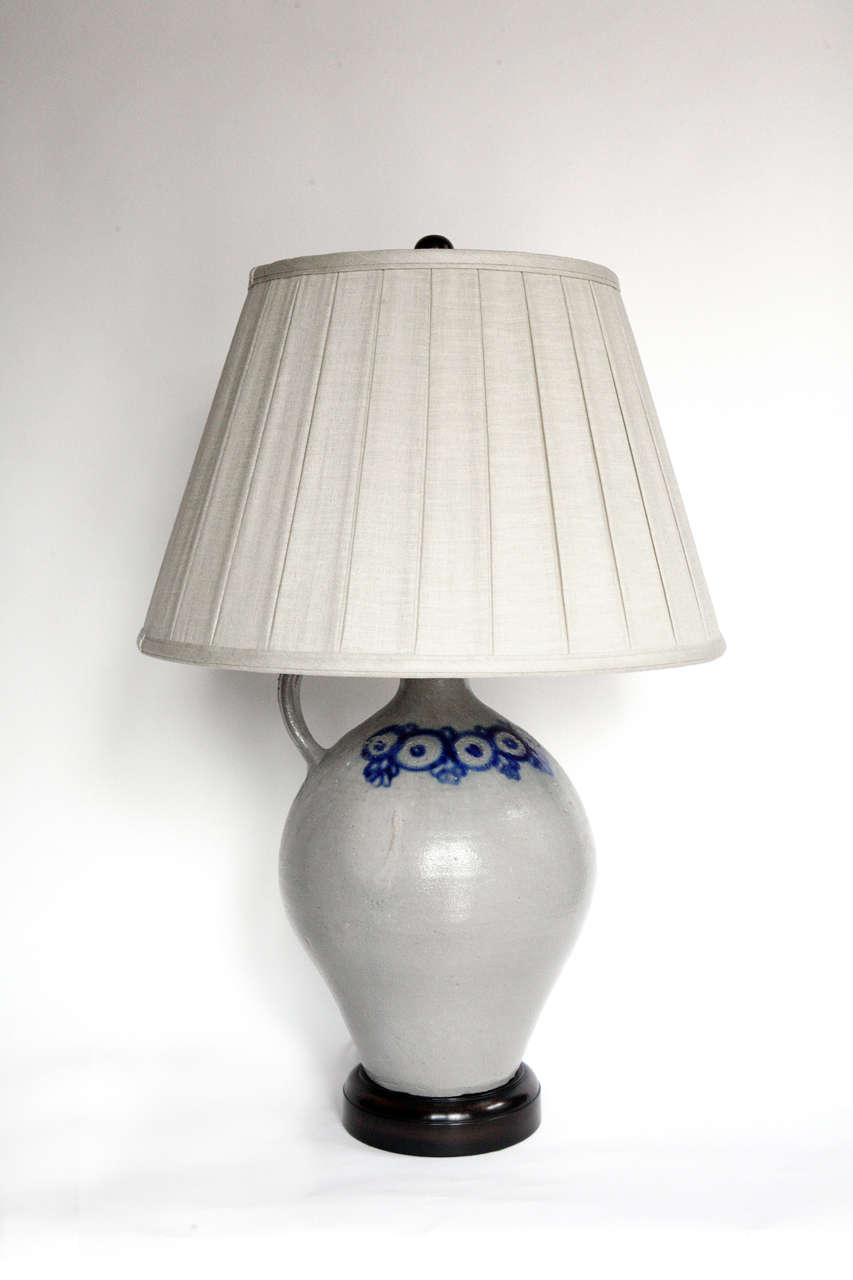 French Salt Pottery Lamp