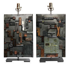Printers Block Table Lamps