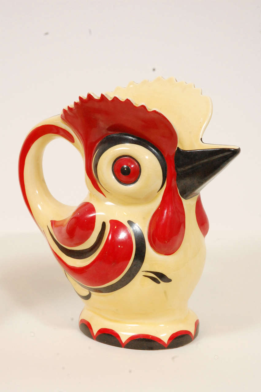Modern 1930s Czech Ceramic Roosters For Sale
