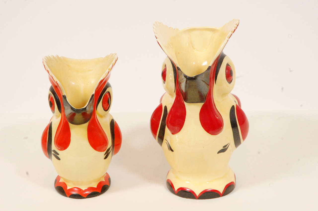 Mid-20th Century 1930s Czech Ceramic Roosters For Sale