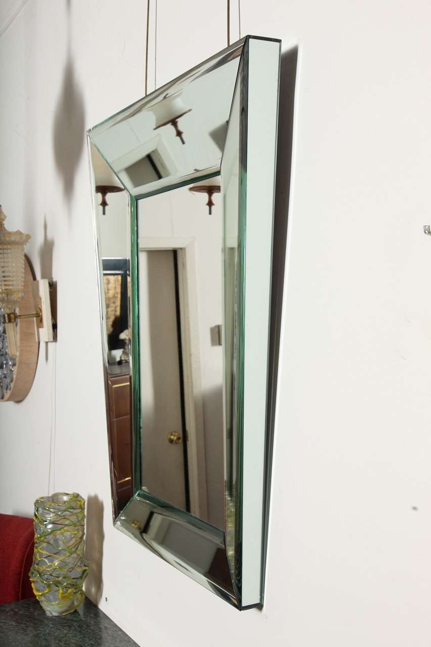 Hand-Crafted Large Trapezoid Beveled Mirror by Roberto Giulio Rida