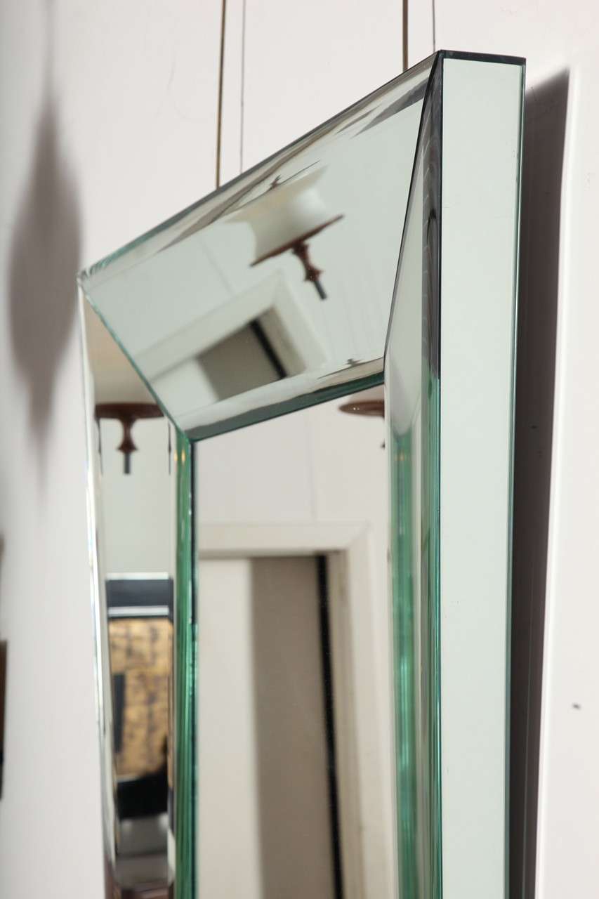 Large Trapezoid Beveled Mirror by Roberto Giulio Rida In Excellent Condition In New York, NY