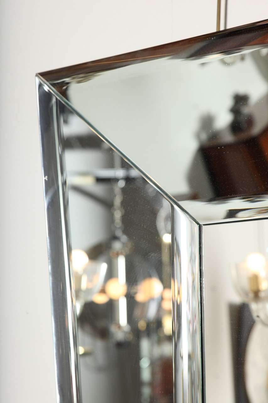 20th Century Large Trapezoid Beveled Mirror by Roberto Giulio Rida