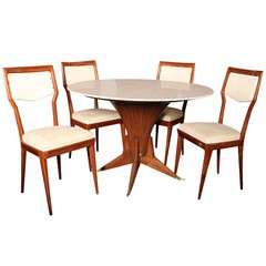 Mahogany Dining Table & 4 Chairs By Dassi