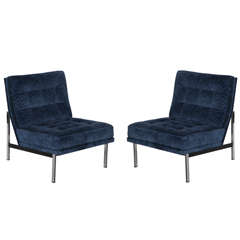 Pair Of Parallel Bar Lounge Slipper Chairs By Florence Knoll