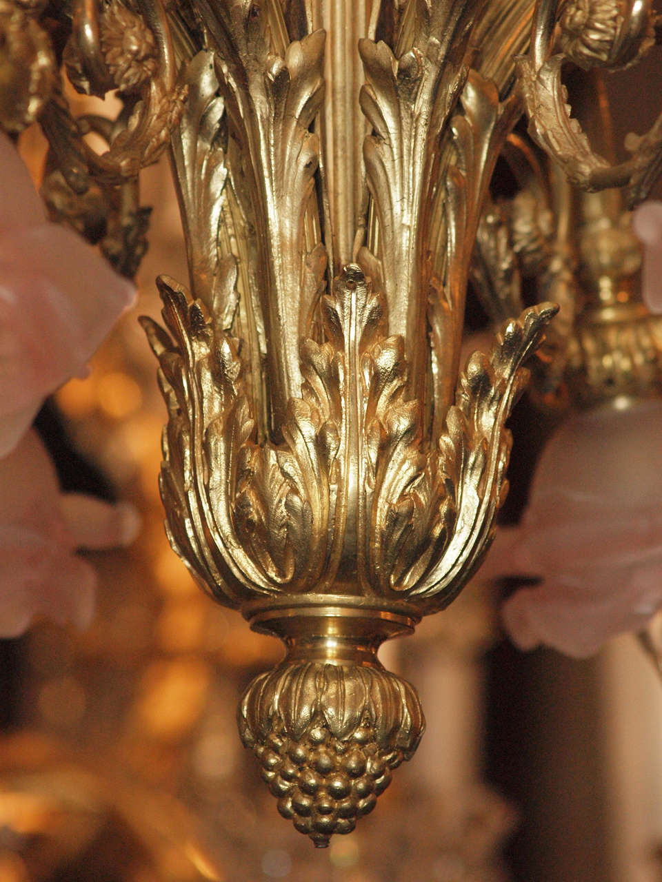 Antique French Bronze Art Glass Chandelier 2