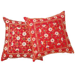 Vintage Shisha Indian Mirrorwork Large Pillows. 